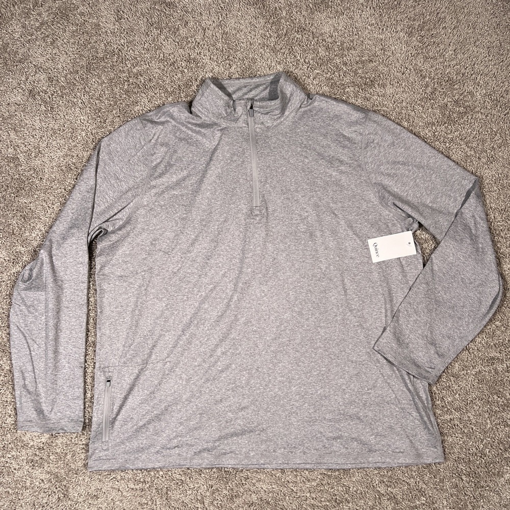 Quince Flowknit Performance Half-Zip Men's 2XL Heather Pale Gray‎